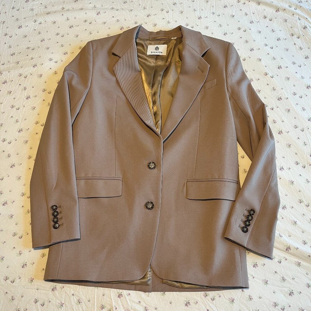 NEW Aritzia Babaton Agency Blazer Camel Single Breasted Wool Twill Relaxed XXS